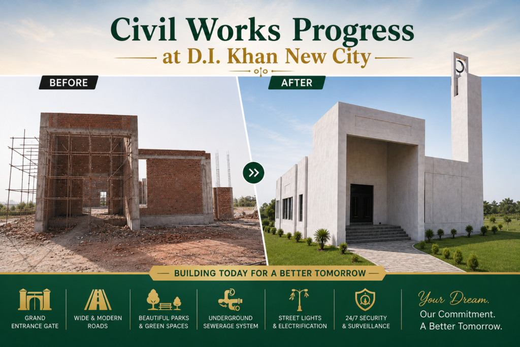 Civil Works Progress at D. I. Khan New City